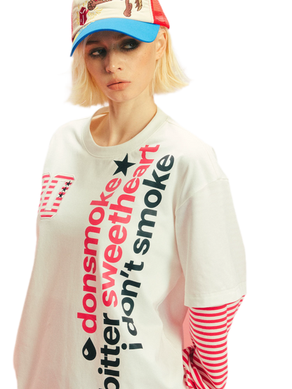 Sorona Oversized Contrast-Sleeve T-Shirt
