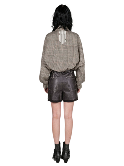 Veste courte contrastée en laine