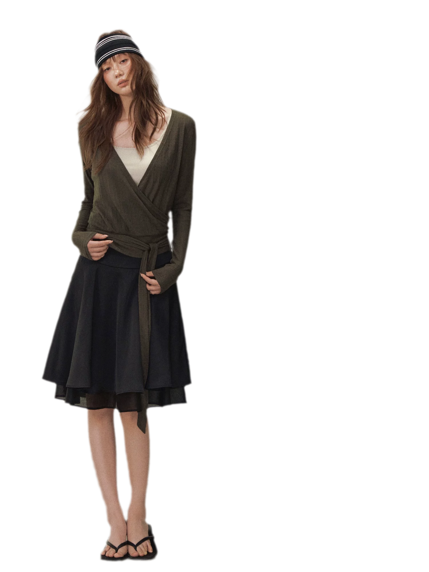 Wrap Tie Knit Top