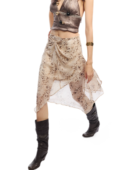 Leopard Mesh Skirt