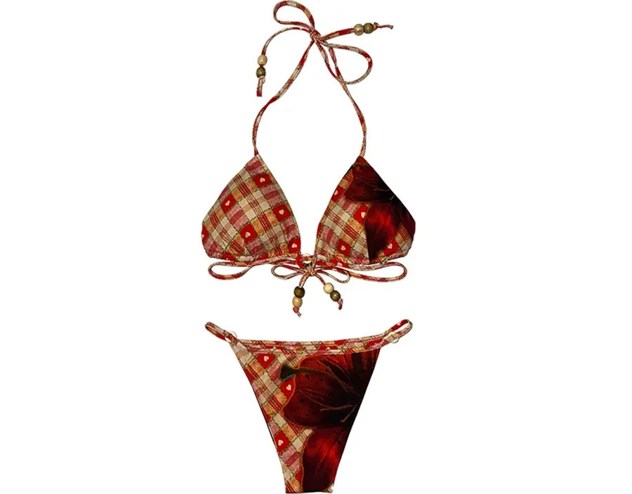 Print Tie Bikini Set
