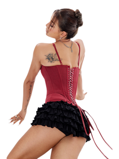 Mesh Corset Crop Bustier