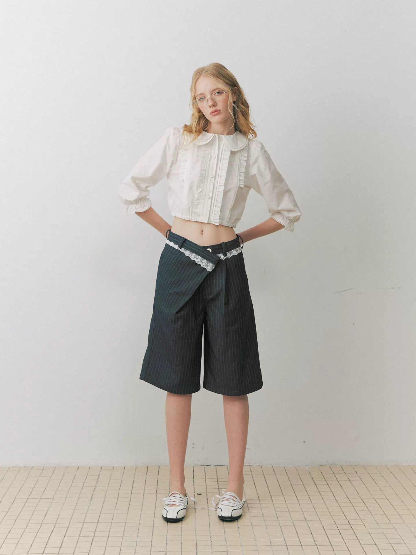 Grey Stripe Tailored Pants