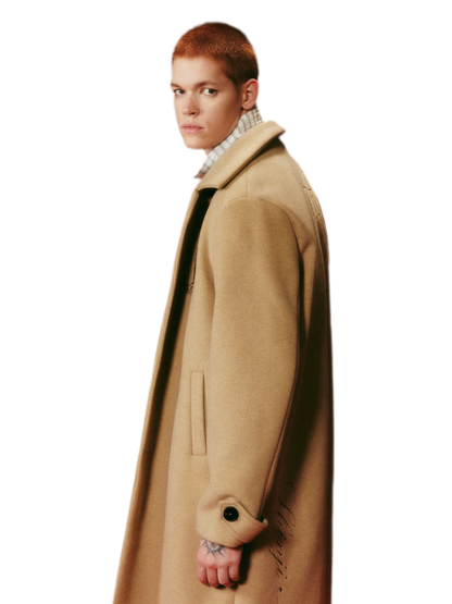 Embroidered Tailored Long Coat