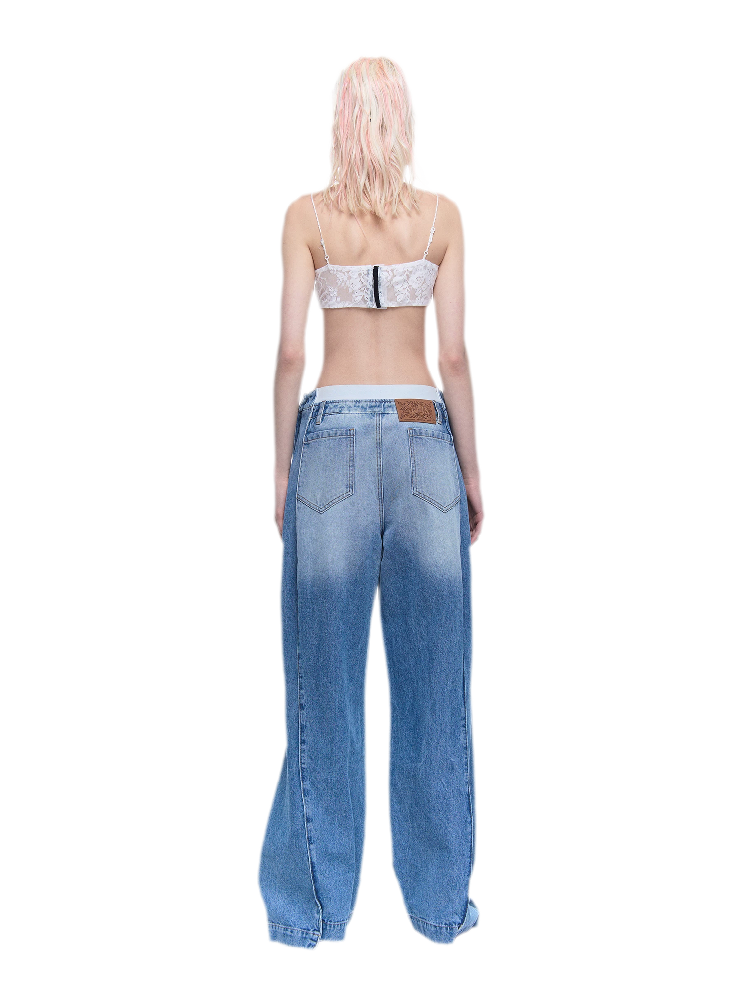 Metal Ring Gathered Bra