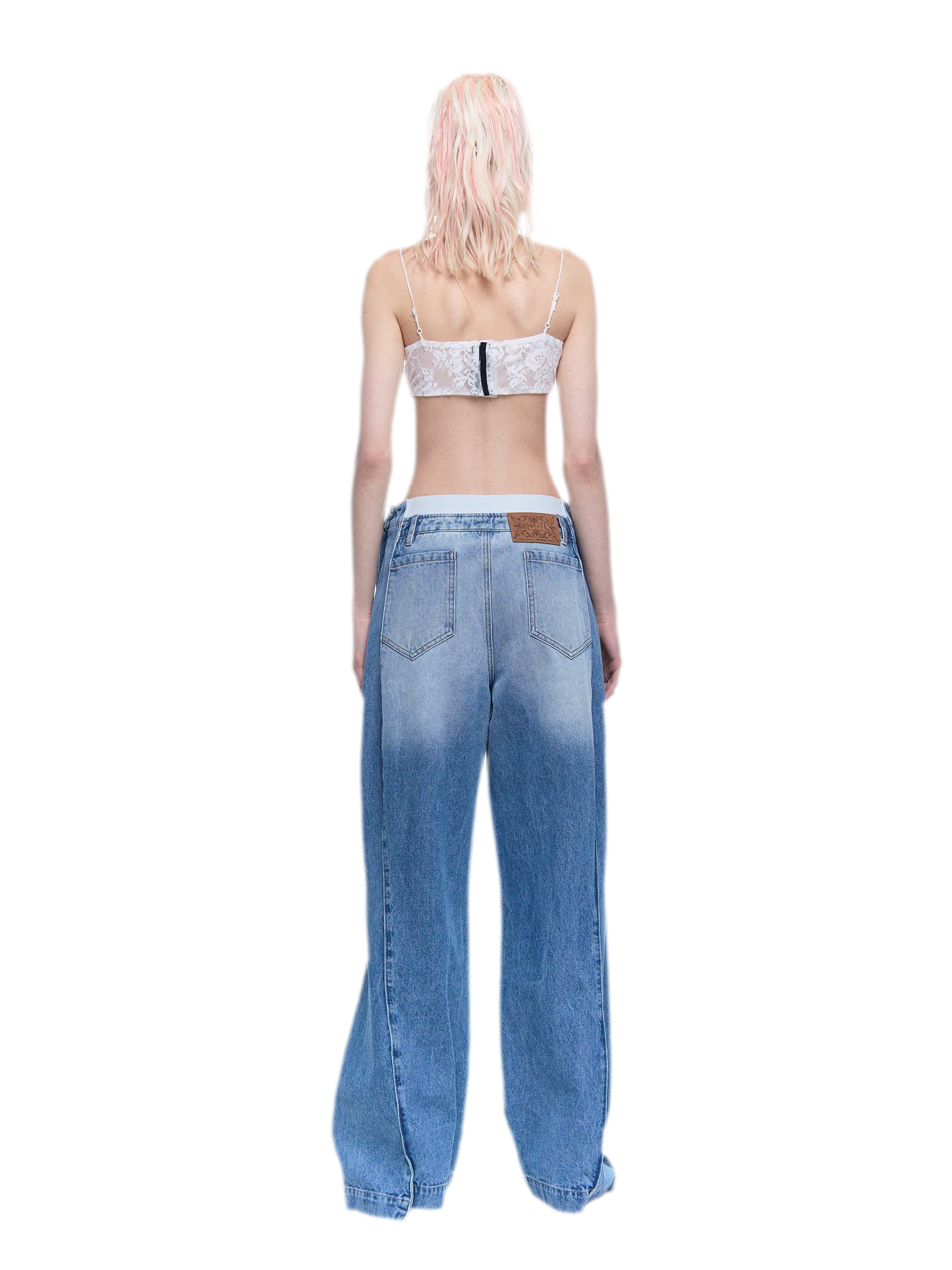 Metal Ring Gathered Bra