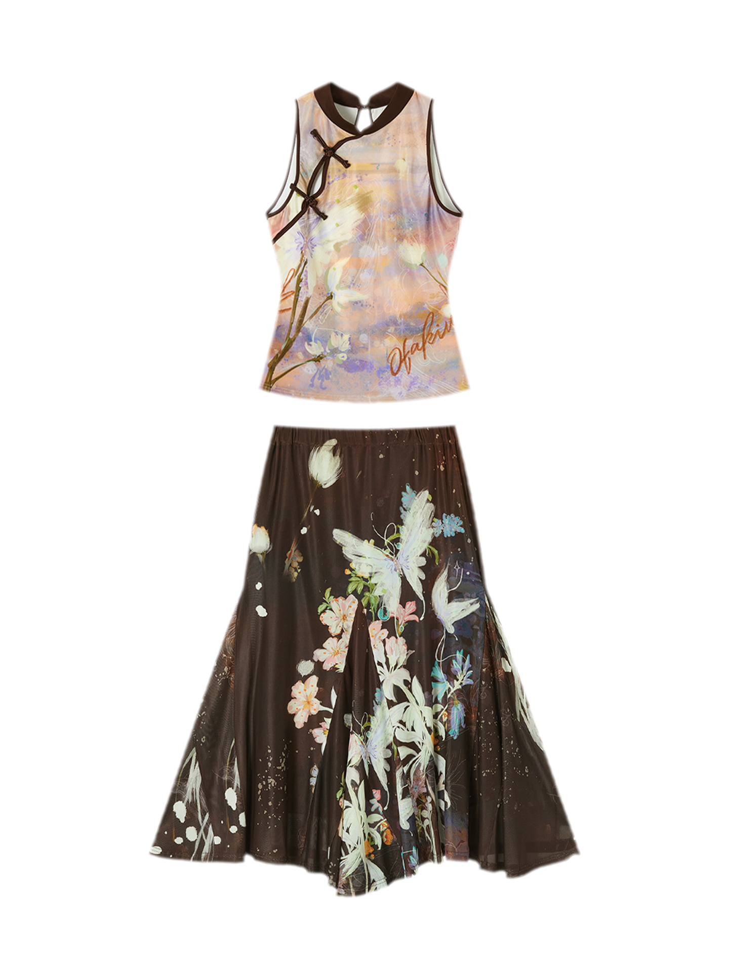 Tiger Eye Butterfly New Chinese Style Fashion Set
