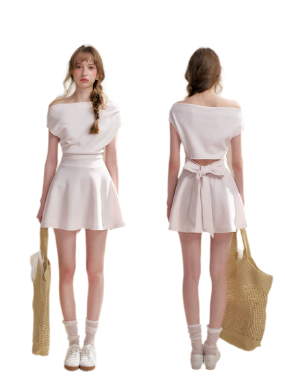 Romantic French Off-Shoulder Short Dress