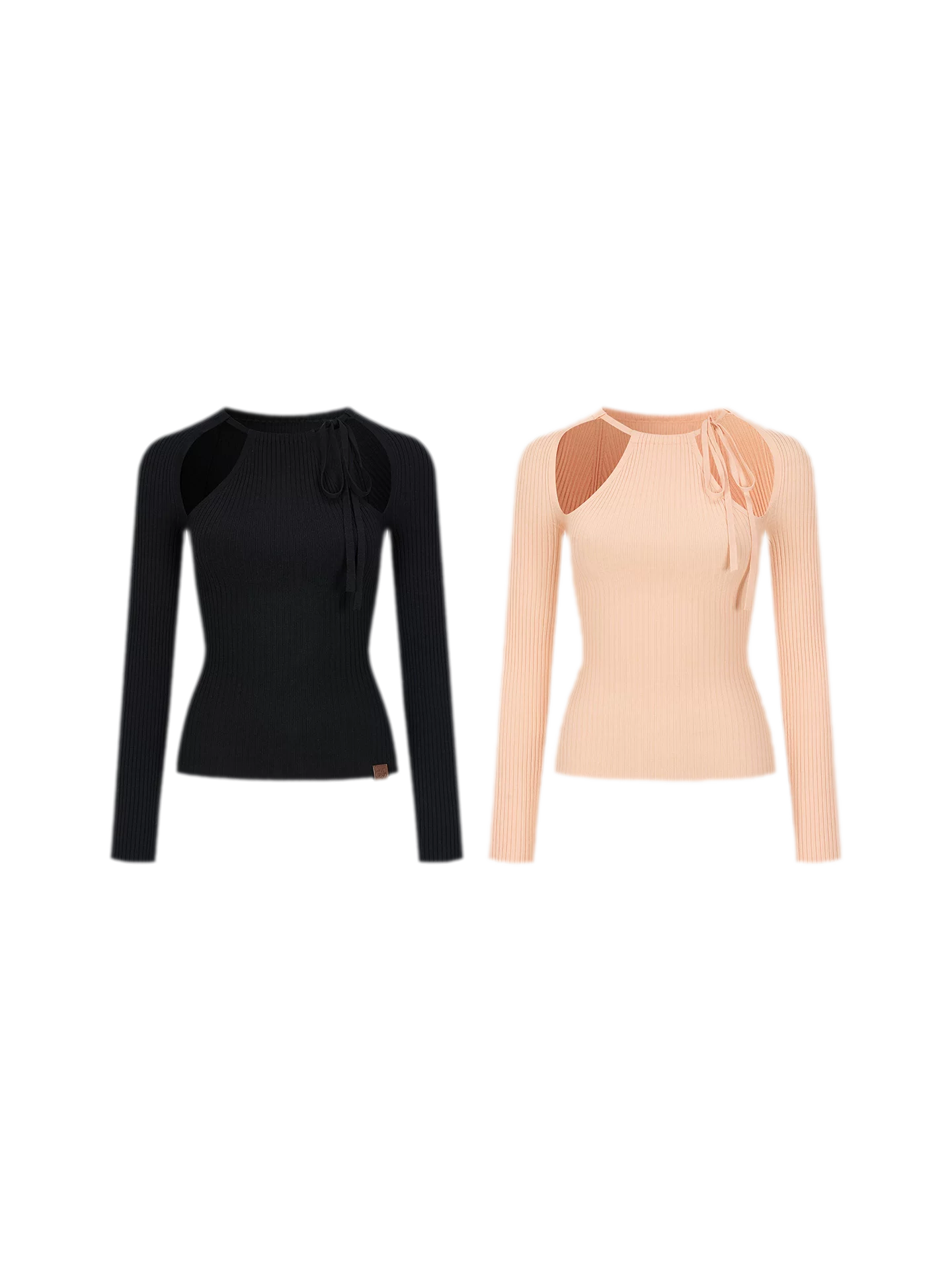 Ribbed Cutout Adjustable-Strap Knit Top