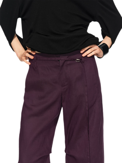 Linen Tencel Curved Pants