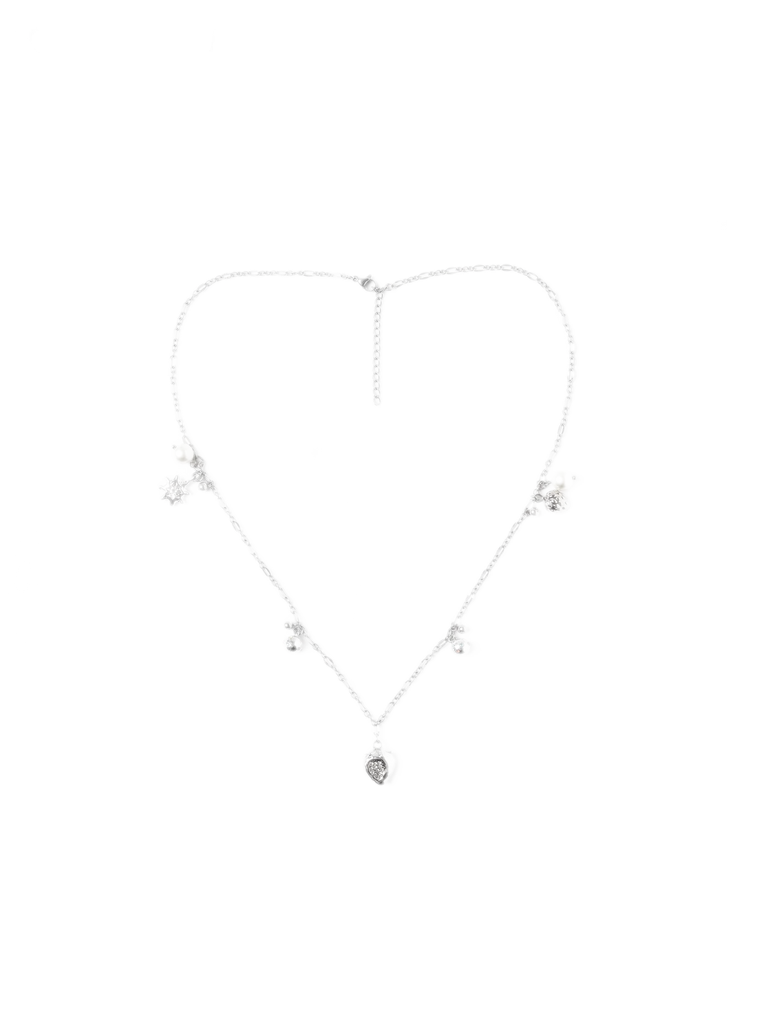 Silver Star Berry Adjustable Collarbone Necklace