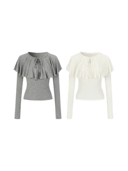 Tie-Neck Ruffle Top