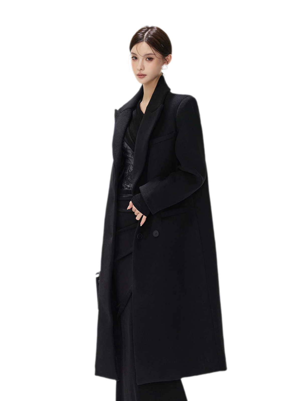 Structured Double-Breasted Wool Coat — 갤러리에서 이미지 5번 불러오기