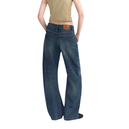 Vintage Wash Wide-Leg Jeans