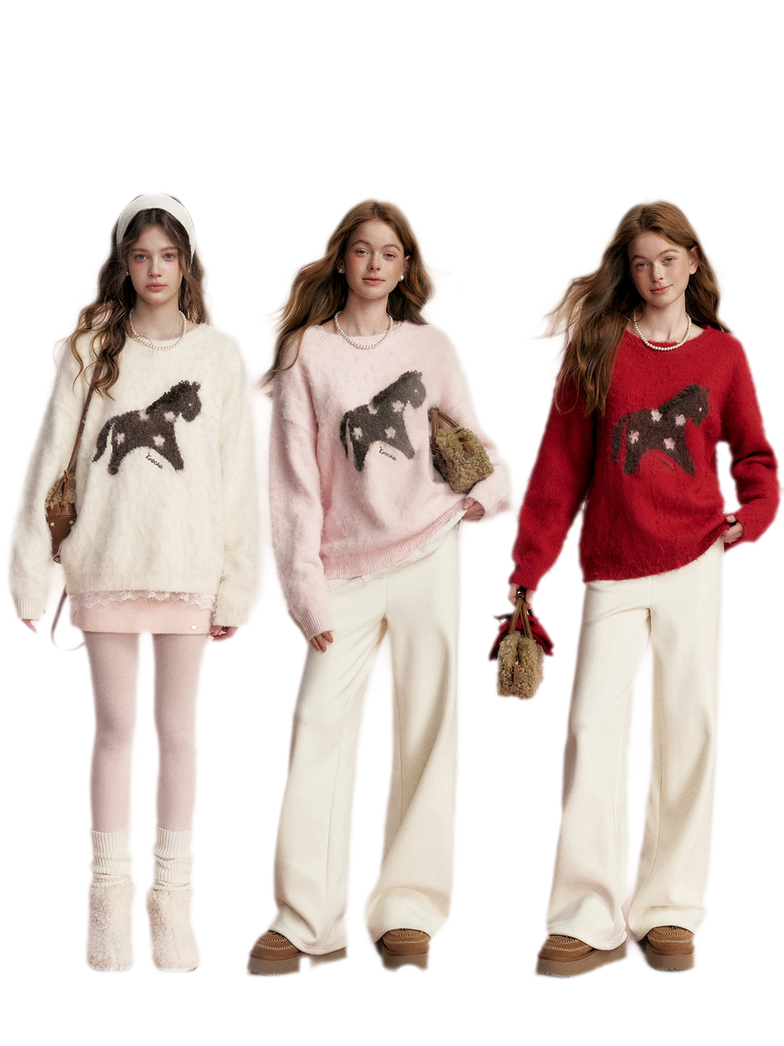 Brushed Horse Jacquard Sweater
