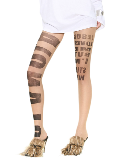Sheer Letter Tights