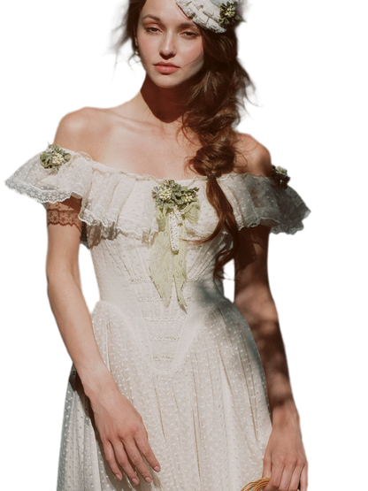 French Lace Princess Midi Dress
