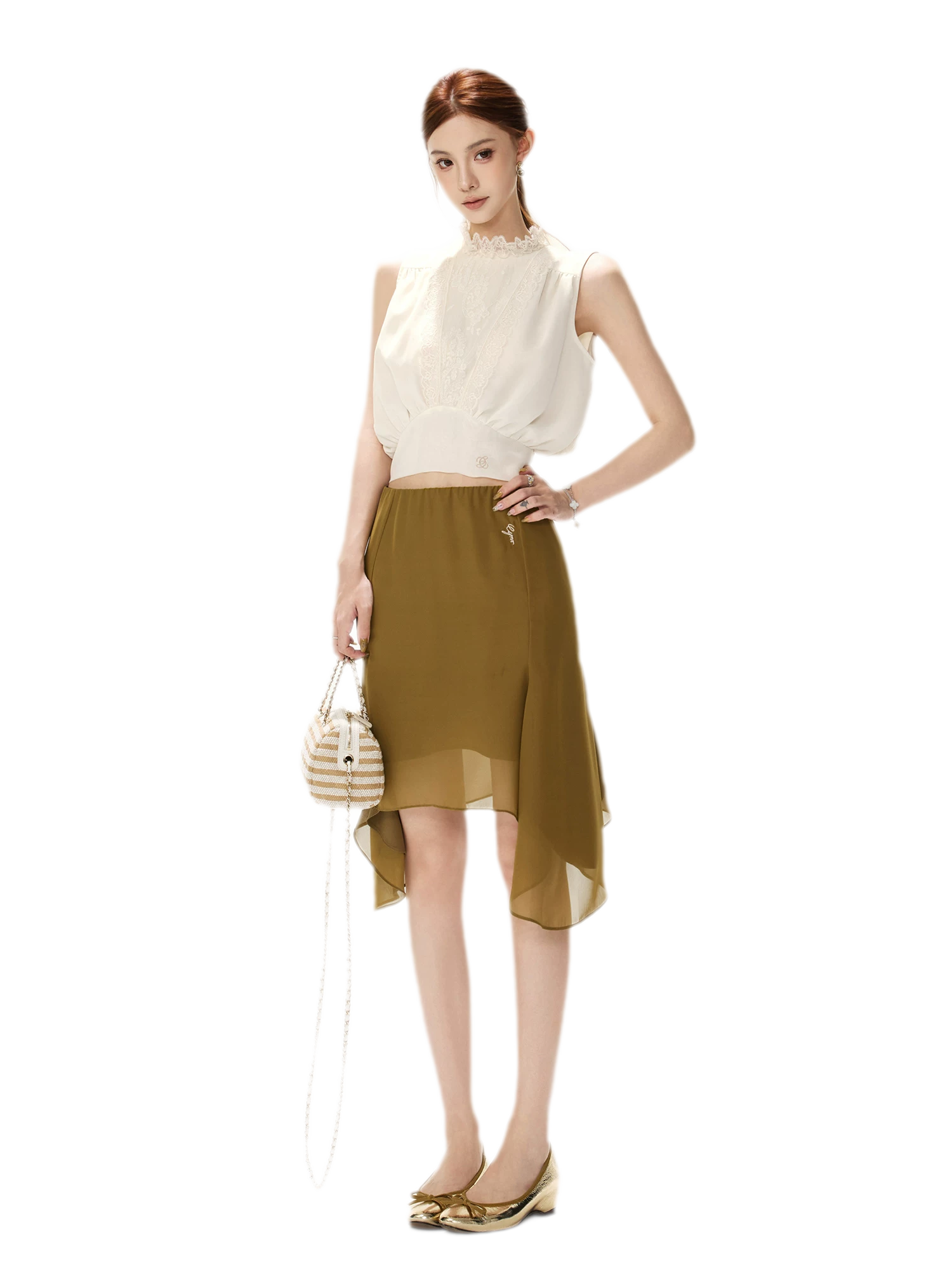 Layered Chiffon A-Line Skirt