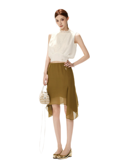 Layered Chiffon A-Line Skirt