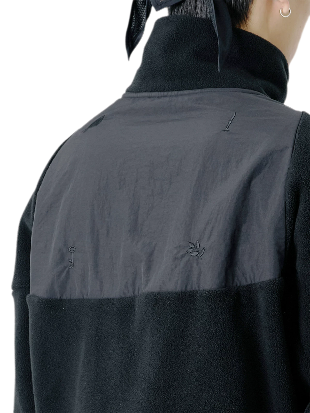 Curved Fleece Panel Jacket