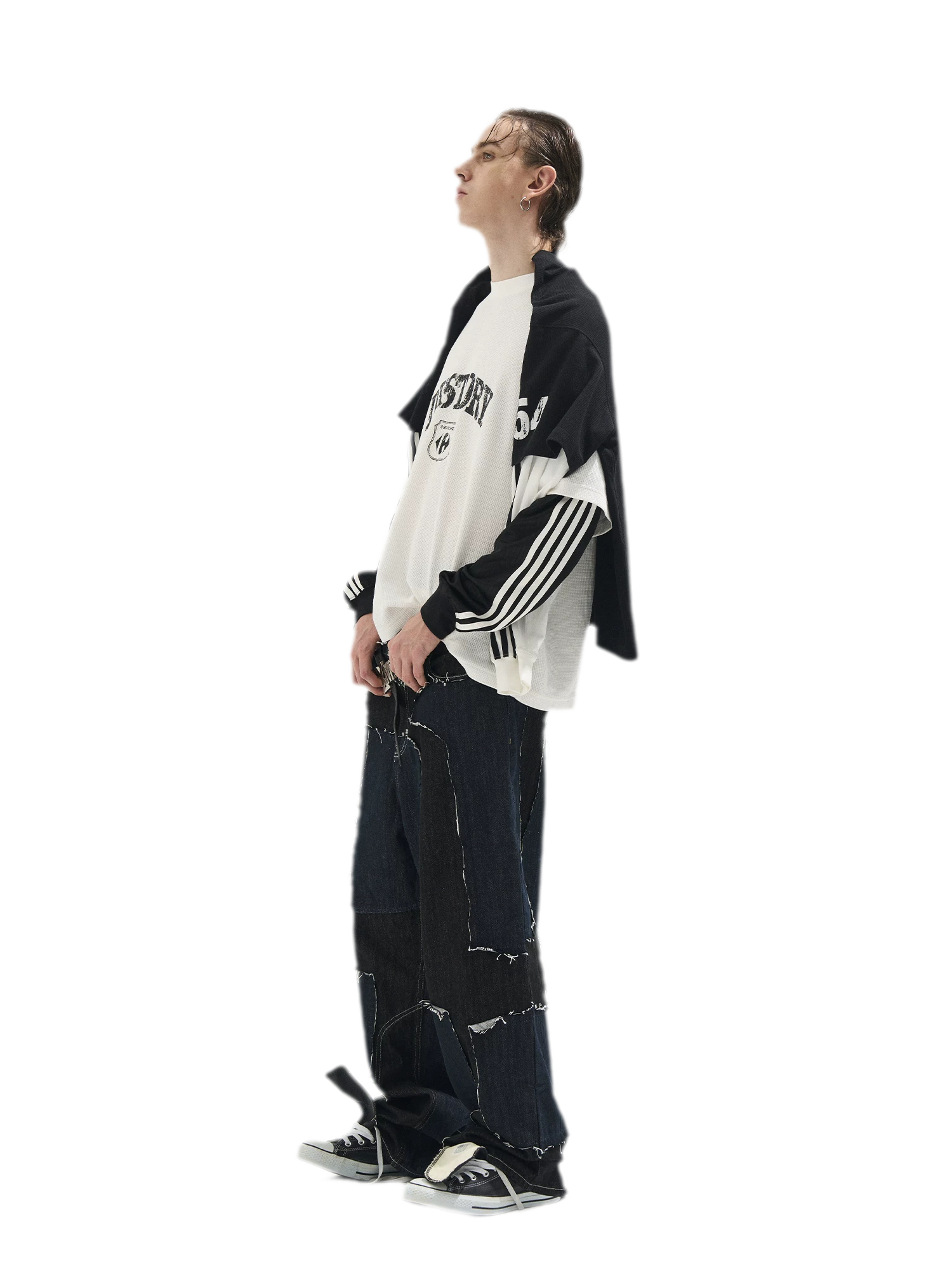 Distressed Graphic Layered Long-Sleeve Tee
