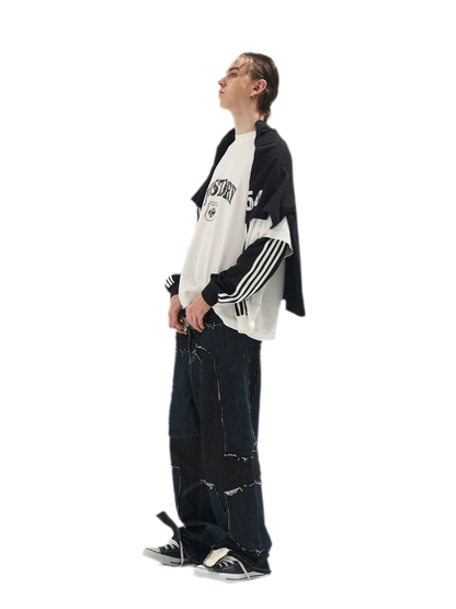 Distressed Graphic Layered Long-Sleeve Tee