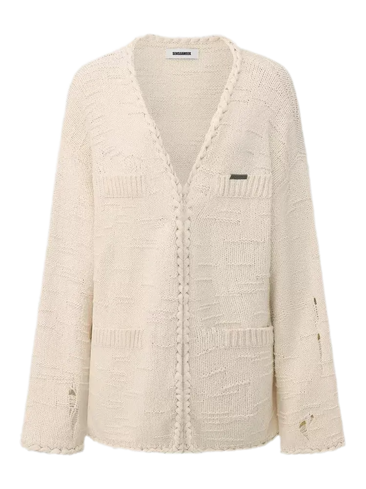 Three-Dimensional Jacquard Cardigan