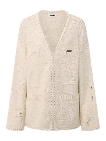 Three-Dimensional Jacquard Cardigan