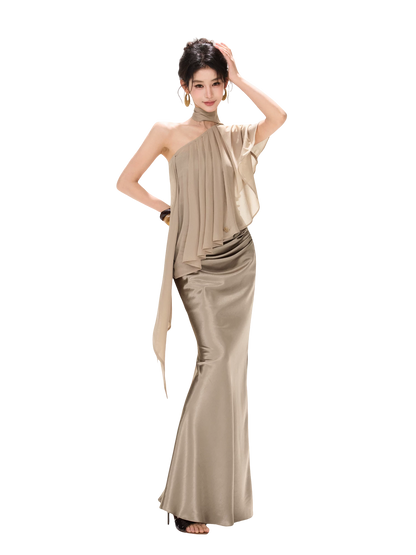Elegant Loose Chiffon Halter Neck Top