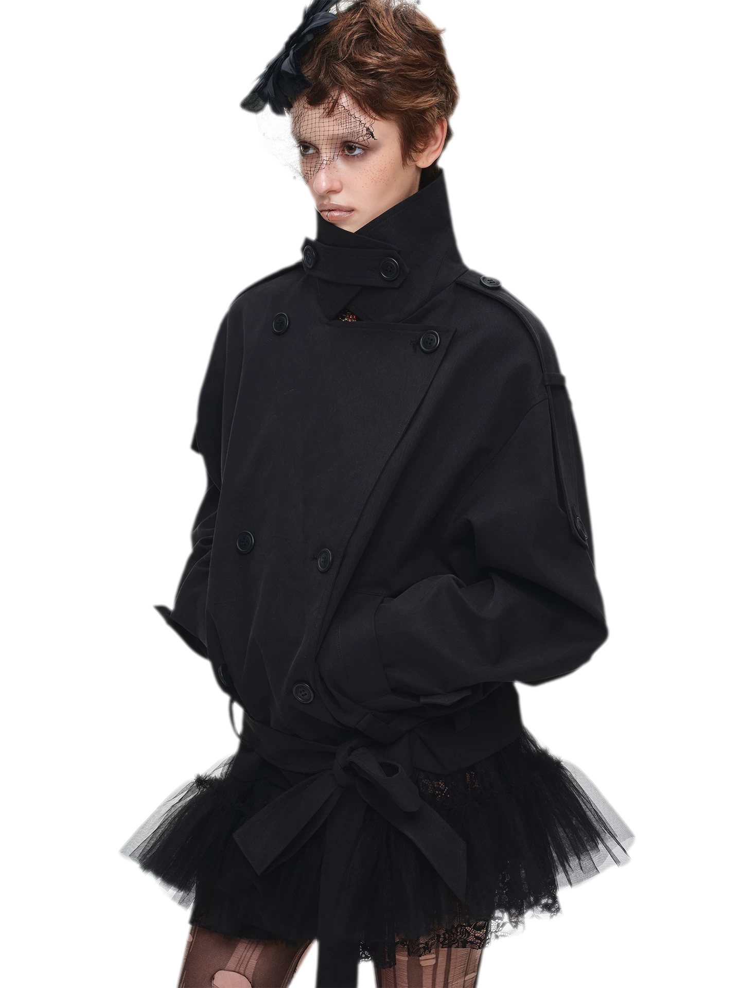 Double-Breasted Belted Trench Coat