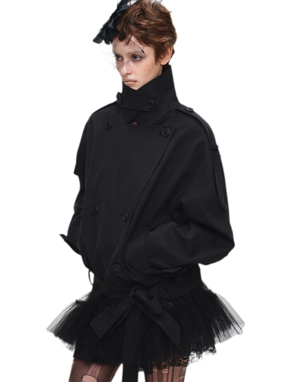 Double-Breasted Belted Trench Coat