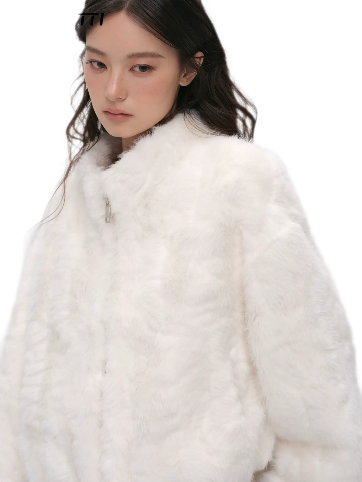 Embossed Cropped Faux Fur Jacket