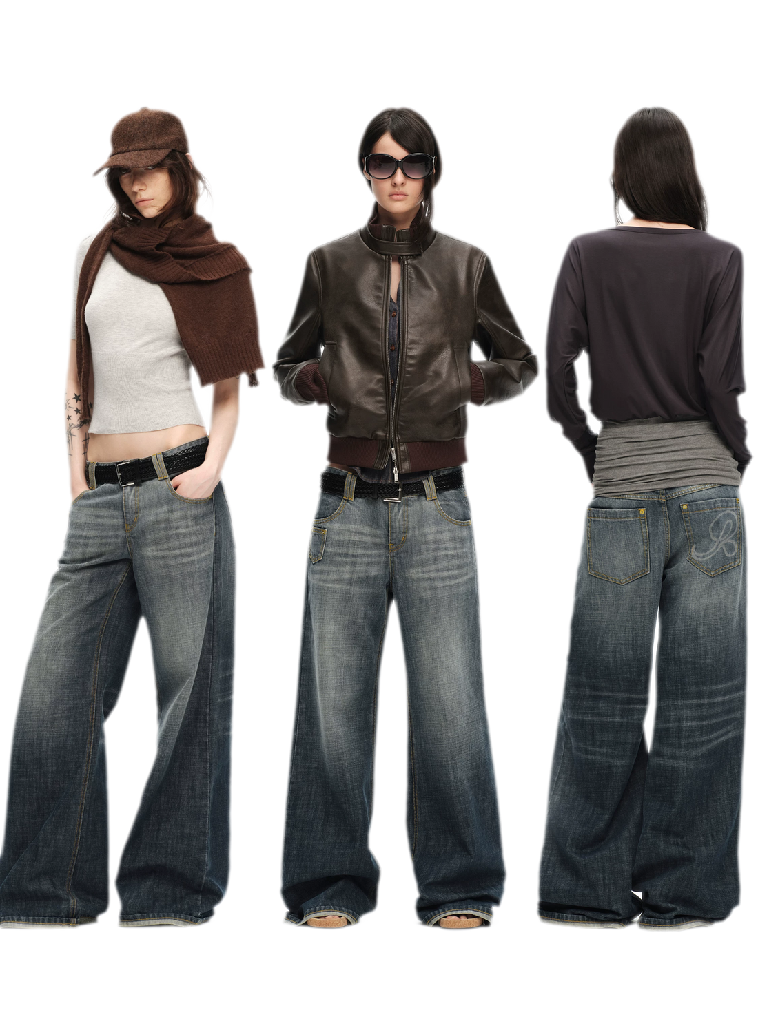 Washed Cotton Straight-Leg Jeans