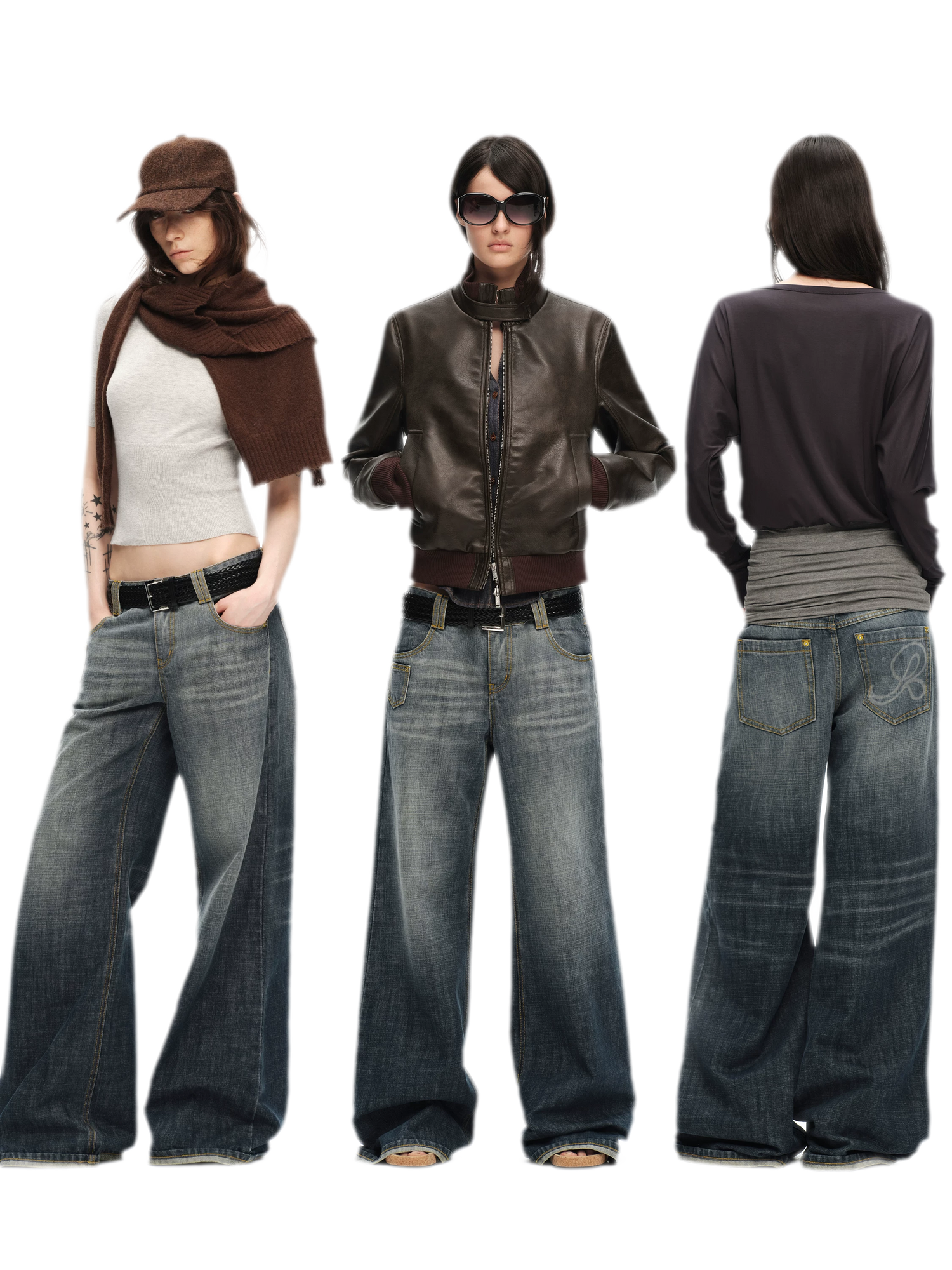 Washed Cotton Straight-Leg Jeans