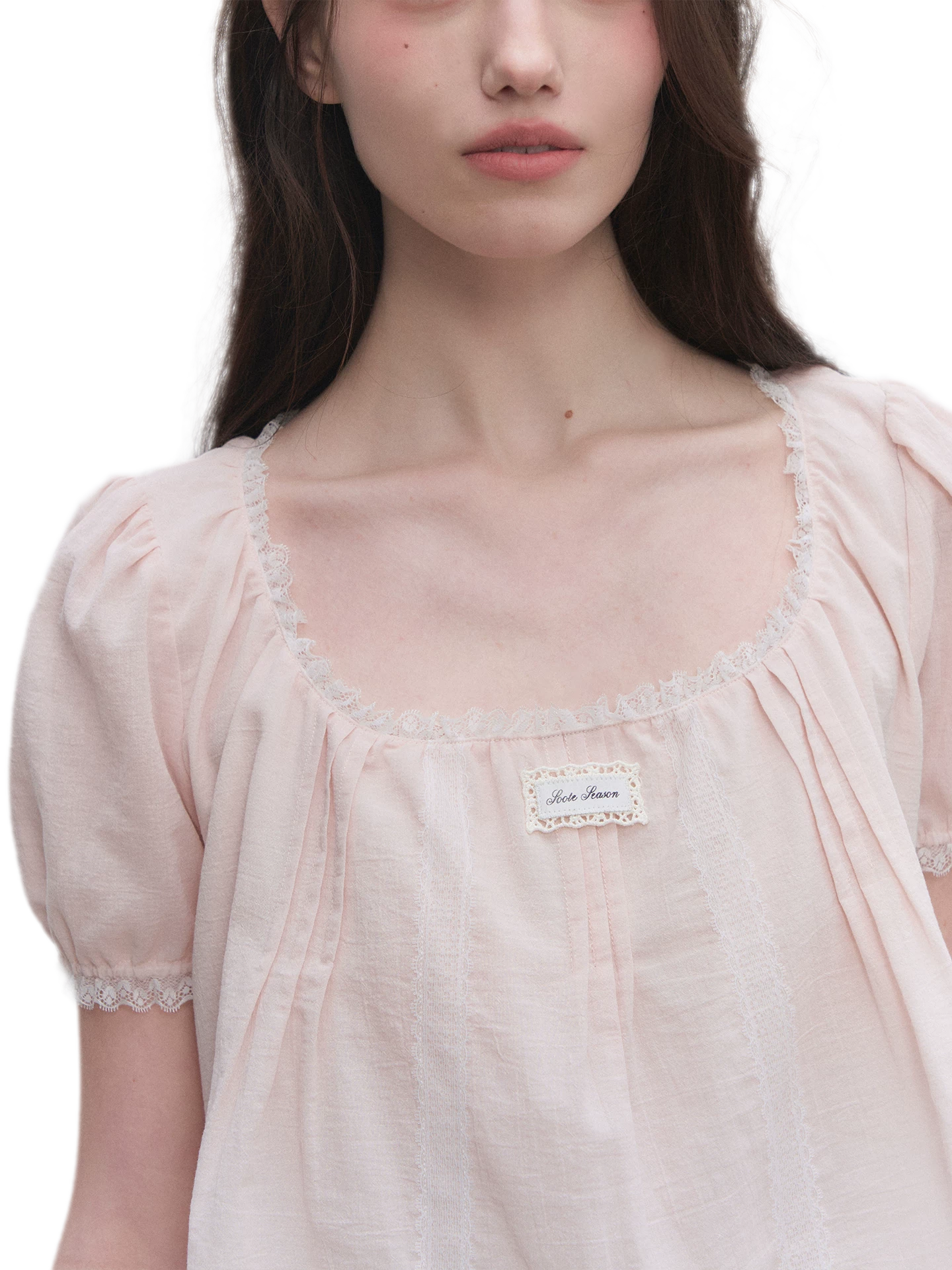 Cotton Lace Trim Cropped Top