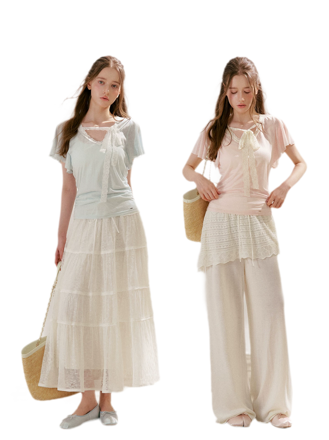 Snowflake Tencel Linen Lace T-shirt