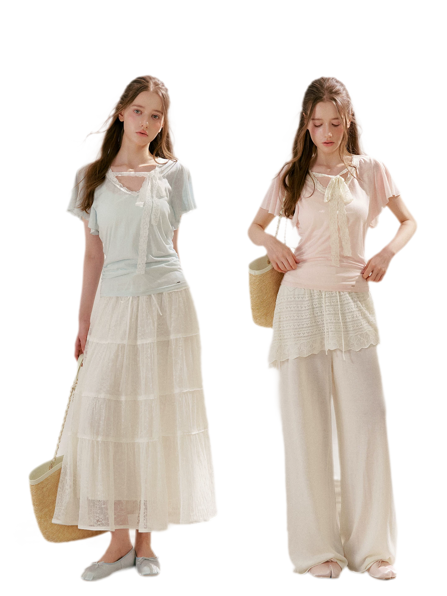 Snowflake Tencel Linen Lace T-shirt
