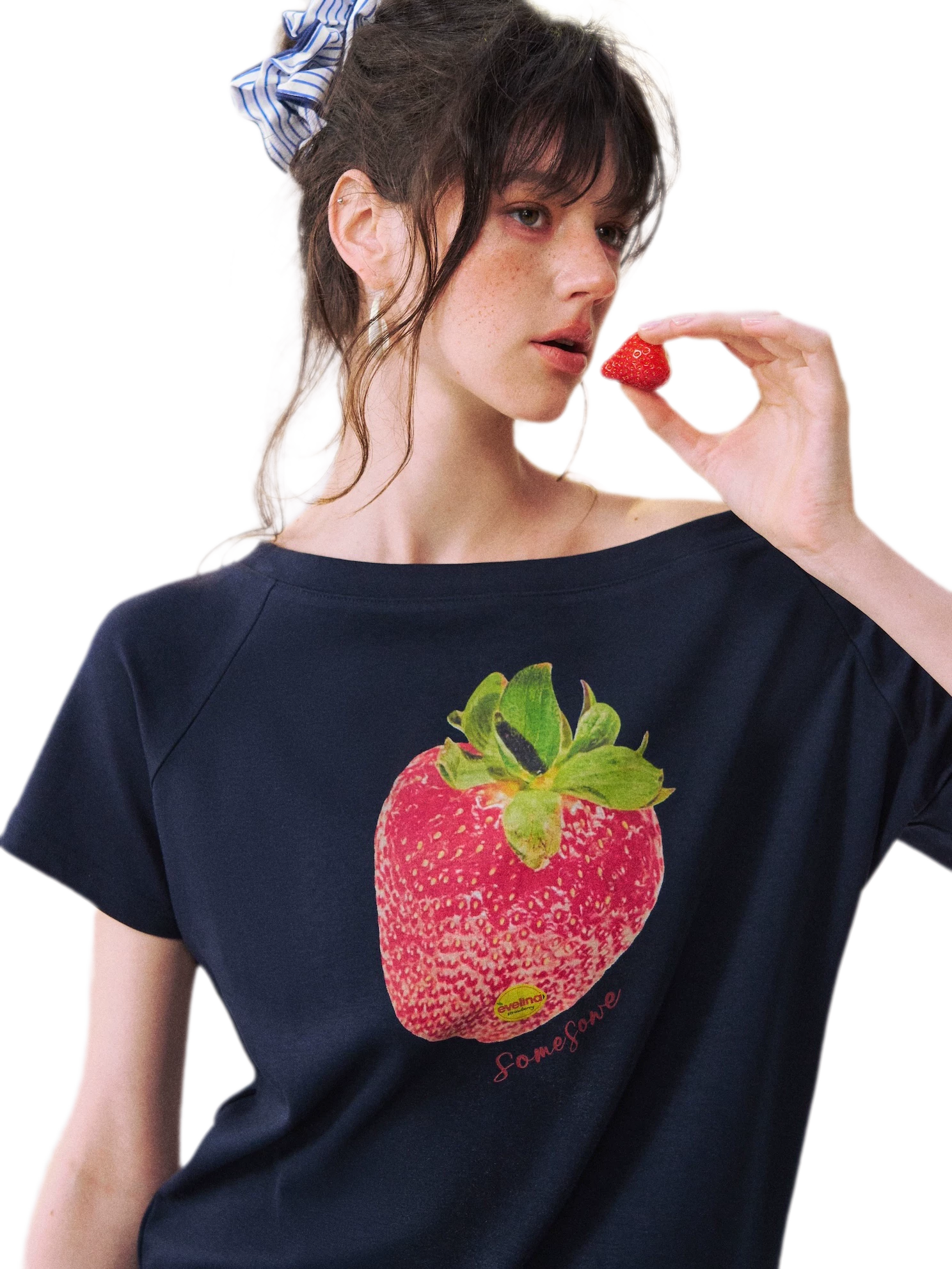 Dopamine Strawberry One-Shoulder Tee