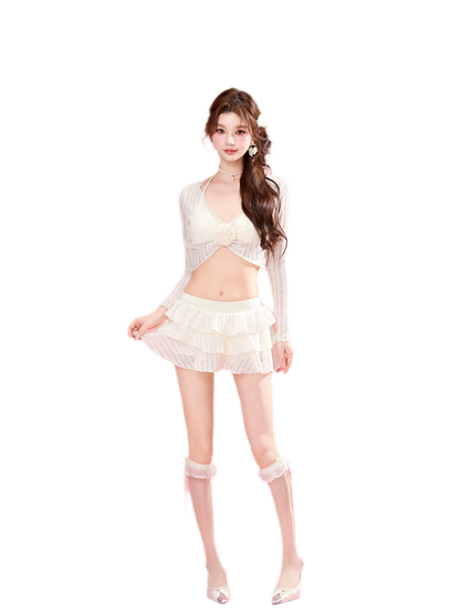 Three-Piece Swim Skirt Set