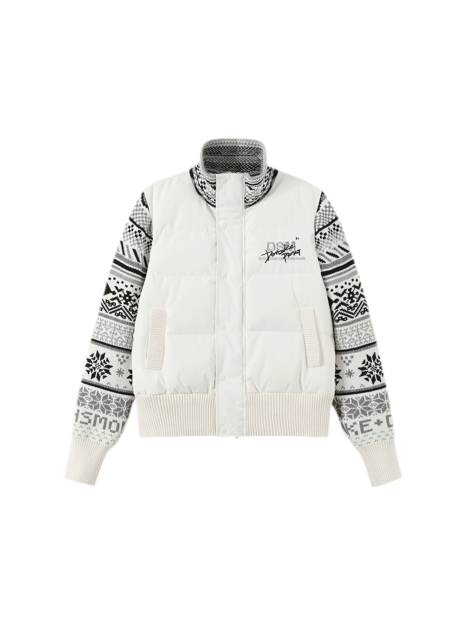Contrast Fair Isle Down Jacket