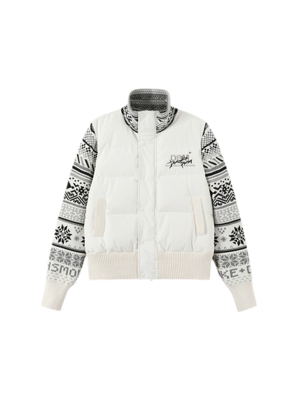 Contrast Fair Isle Down Jacket
