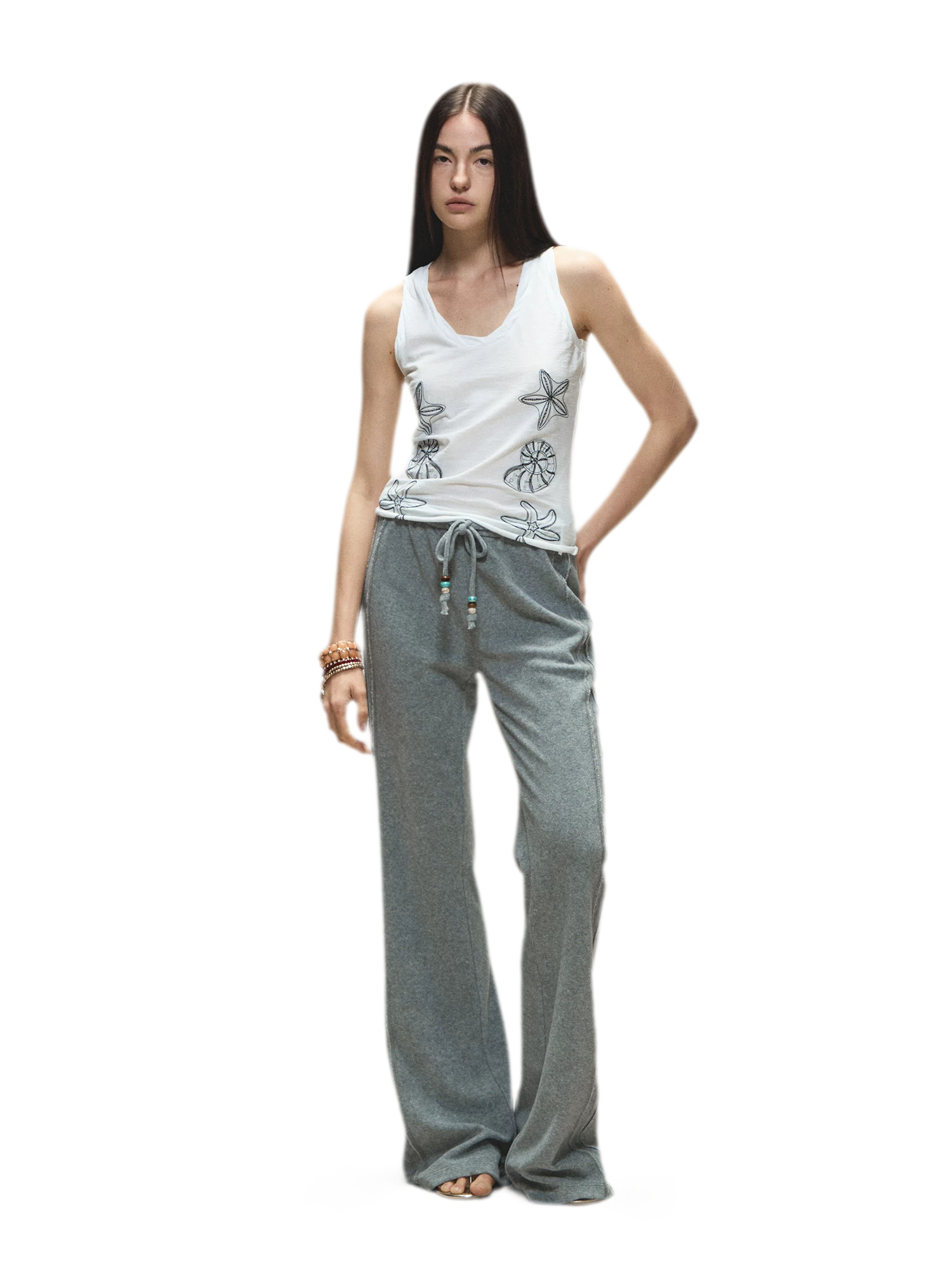 Relaxed Fit Flared Casual Pants