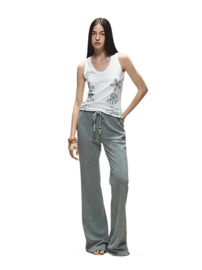 Relaxed Fit Flared Casual Pants