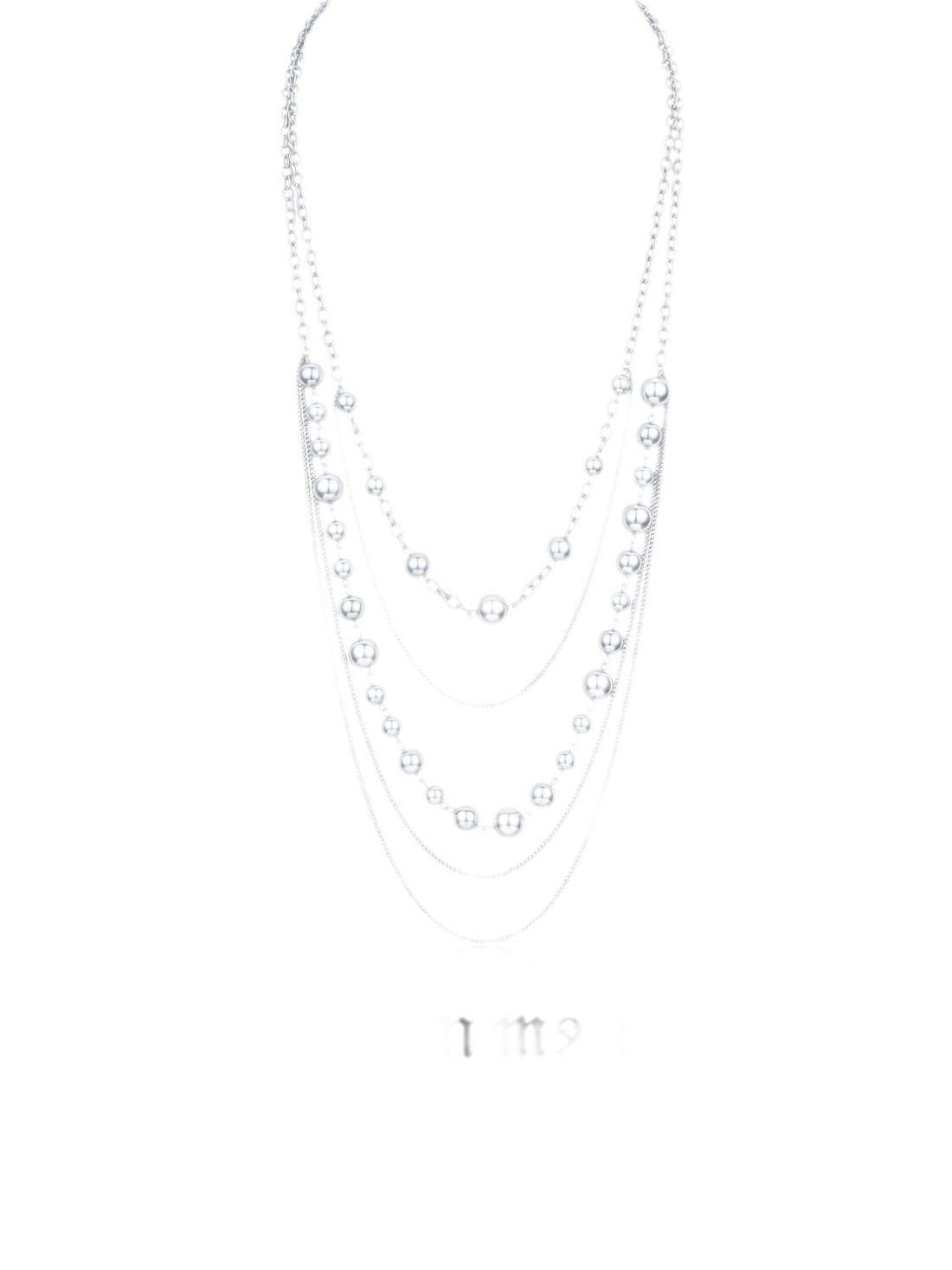 Silver Pearl Layered Necklace