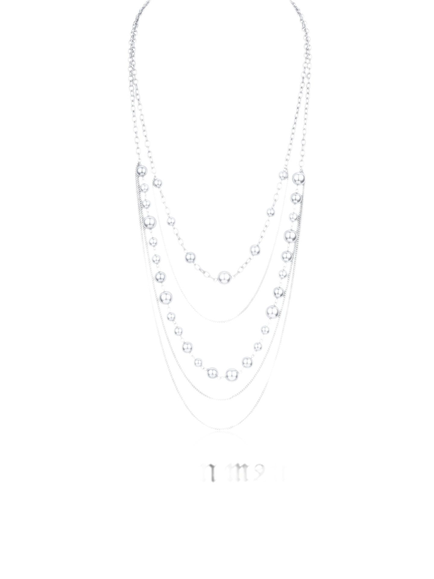 Silver Pearl Layered Necklace