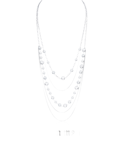 Silver Pearl Layered Necklace