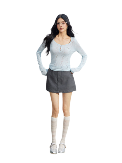 Ice Silk Hollow Knit Top