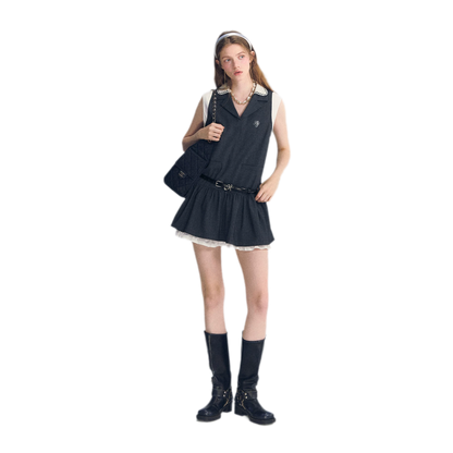 Contrast Collar Cami Dress