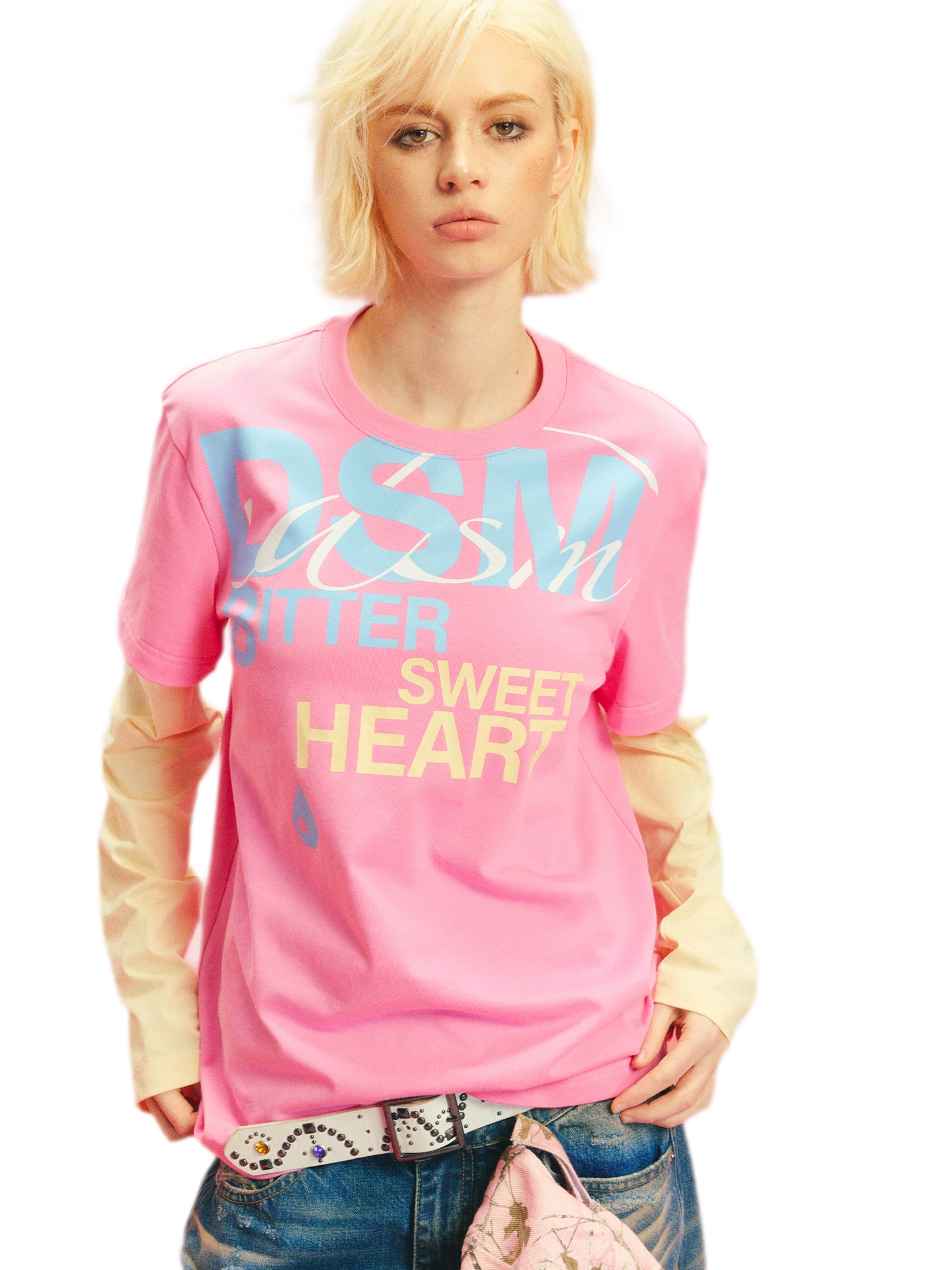Compact Cotton Faux-Layer T-Shirt