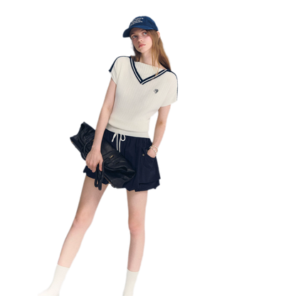 Contrast Trim Knit Top